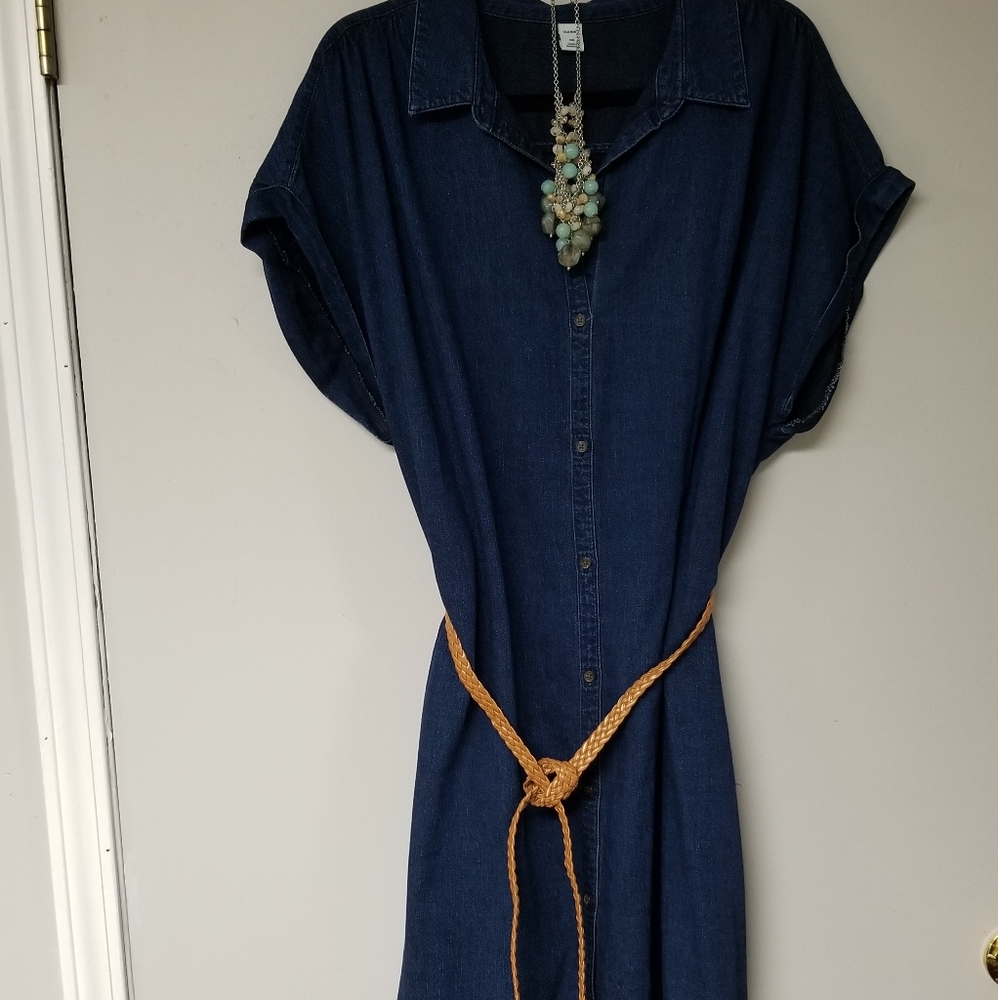 Old Navy Blue Jean Shirt Dress
